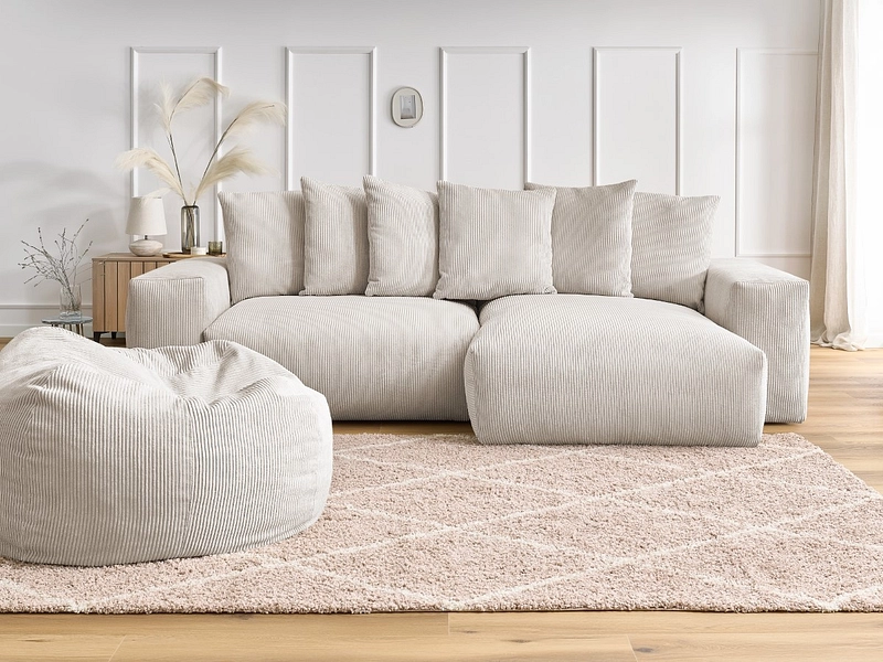 Divano ad angolo con pouf BOBOCHIC VOLTAIRE