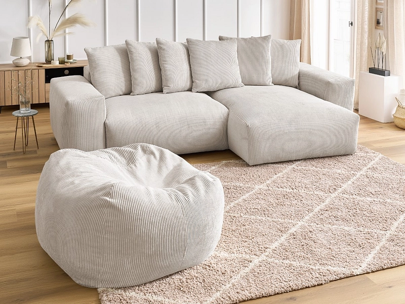 Divano ad angolo con pouf BOBOCHIC VOLTAIRE