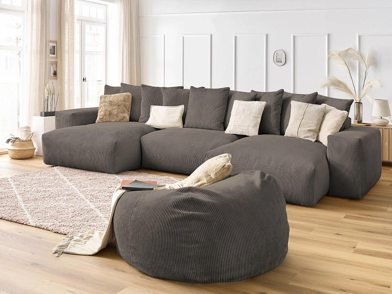 Panorama-Ecksofa mit Hocker BOBOCHIC VOLTAIRE