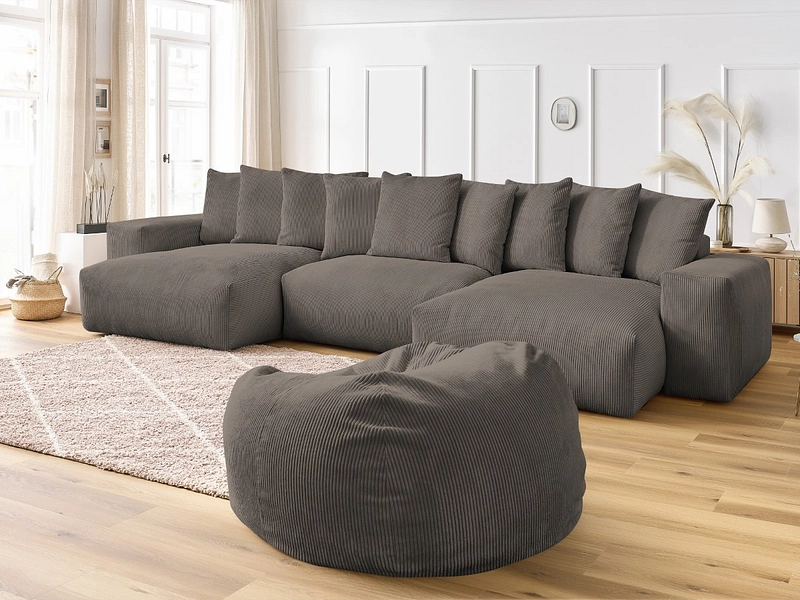 Panorama-Ecksofa mit Hocker BOBOCHIC VOLTAIRE