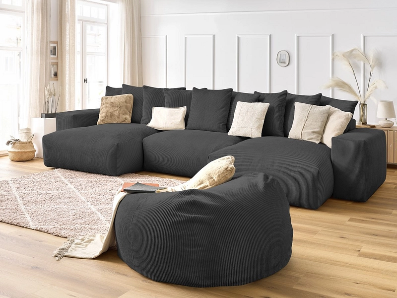 Panorama-Ecksofa mit Hocker BOBOCHIC VOLTAIRE