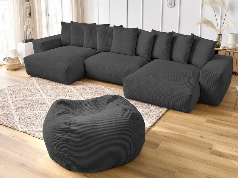 Panorama-Ecksofa mit Hocker BOBOCHIC VOLTAIRE