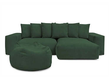 Divano ad angolo con pouf BOBOCHIC VOLTAIRE