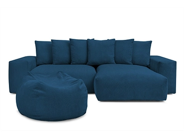 Divano ad angolo con pouf BOBOCHIC VOLTAIRE
