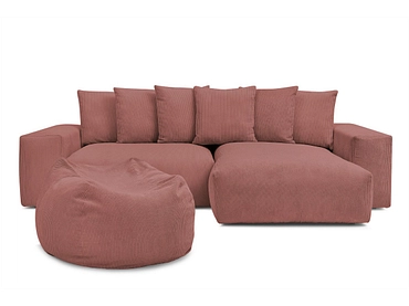 Divano ad angolo con pouf BOBOCHIC VOLTAIRE