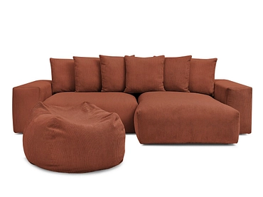 Divano ad angolo con pouf BOBOCHIC VOLTAIRE