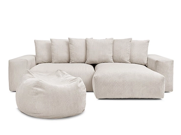 Divano ad angolo con pouf BOBOCHIC VOLTAIRE