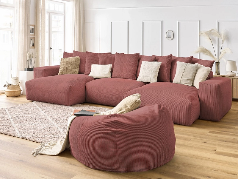 Panorama-Ecksofa mit Hocker BOBOCHIC VOLTAIRE