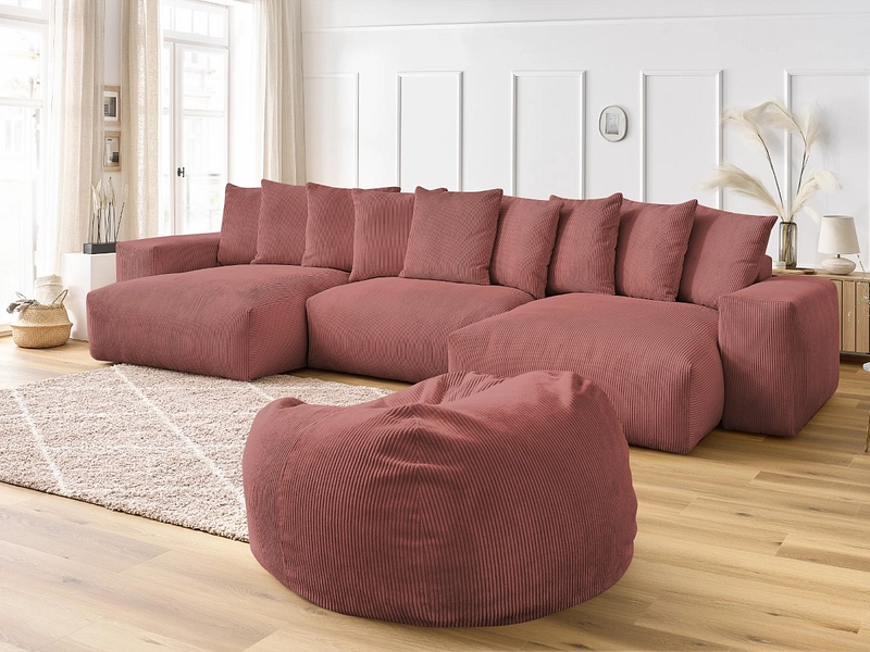 Panorama-Ecksofa mit Hocker BOBOCHIC VOLTAIRE