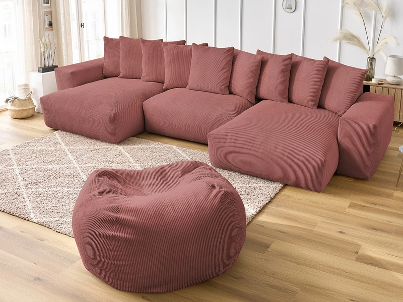 Panorama-Ecksofa mit Hocker BOBOCHIC VOLTAIRE