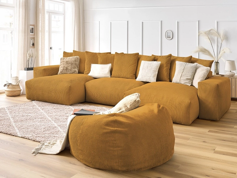 Panorama-Ecksofa mit Hocker BOBOCHIC VOLTAIRE