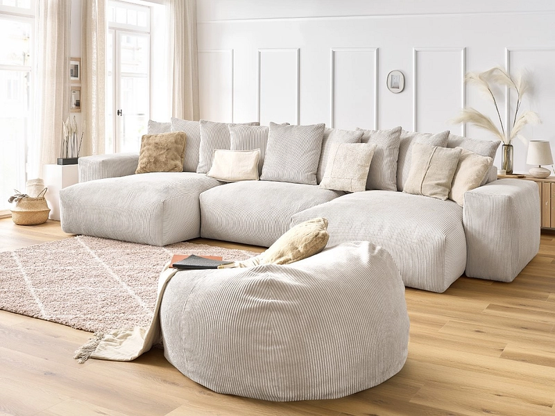 Panorama-Ecksofa mit Hocker BOBOCHIC VOLTAIRE Panorama-Ecksofa mit Hocker BOBOCHIC VOLTAIRE