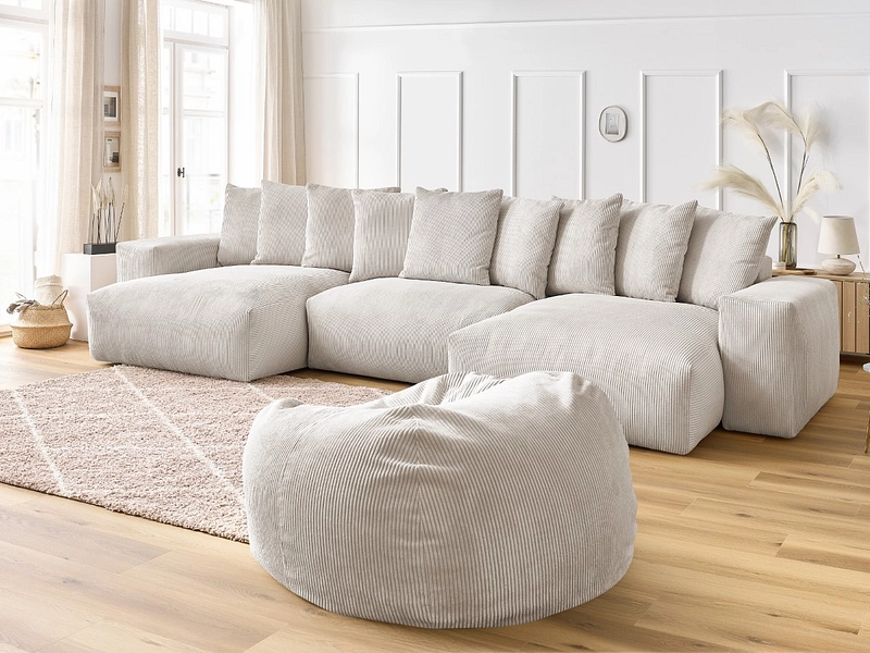 Panorama-Ecksofa mit Hocker BOBOCHIC VOLTAIRE Panorama-Ecksofa mit Hocker BOBOCHIC VOLTAIRE