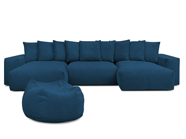 Panorama-Ecksofa mit Hocker BOBOCHIC VOLTAIRE