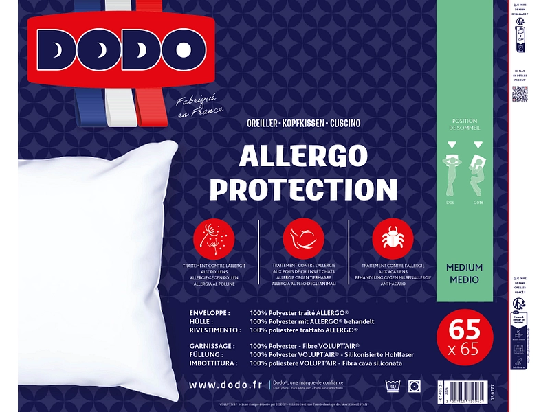 DODO Oreiller ALLERGO PROTECTION