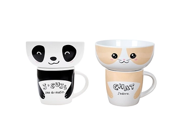 THE CONCEPT FACTORY Set aus Becher und Schüssel KAWAII