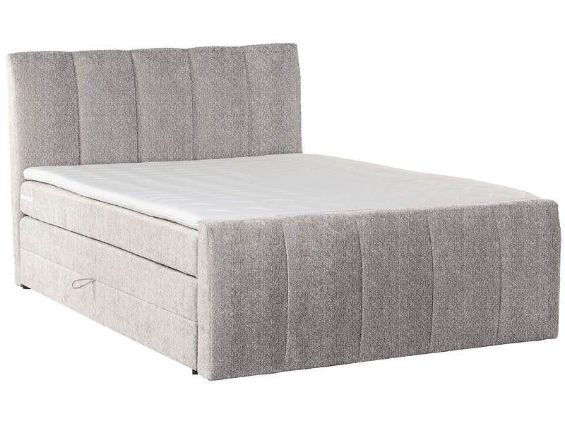 Boxspring BRIENZ grigio 160x200cm semirigido