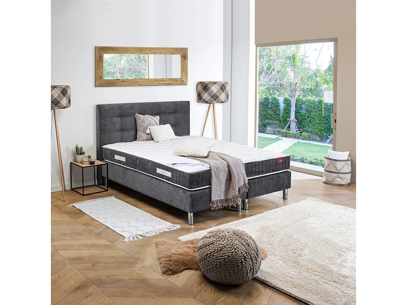 Boxspring EPEDA COURCHEVEL grigio ciniglia