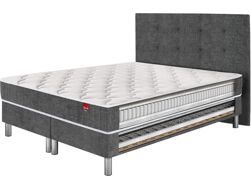 Boxspringbett EPEDA COURCHEVEL chenillegrau Boxspringbett EPEDA COURCHEVEL chenillegrau