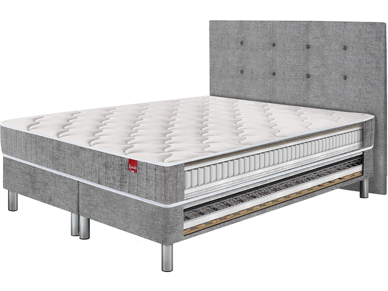 Boxspring EPEDA COURCHEVEL grigio chiaro