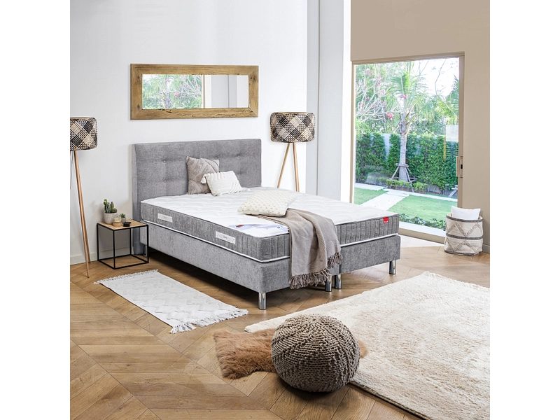 Boxspring EPEDA COURCHEVEL grigio chiaro