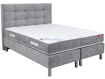 Boxspringbett EPEDA COURCHEVEL hellgrau