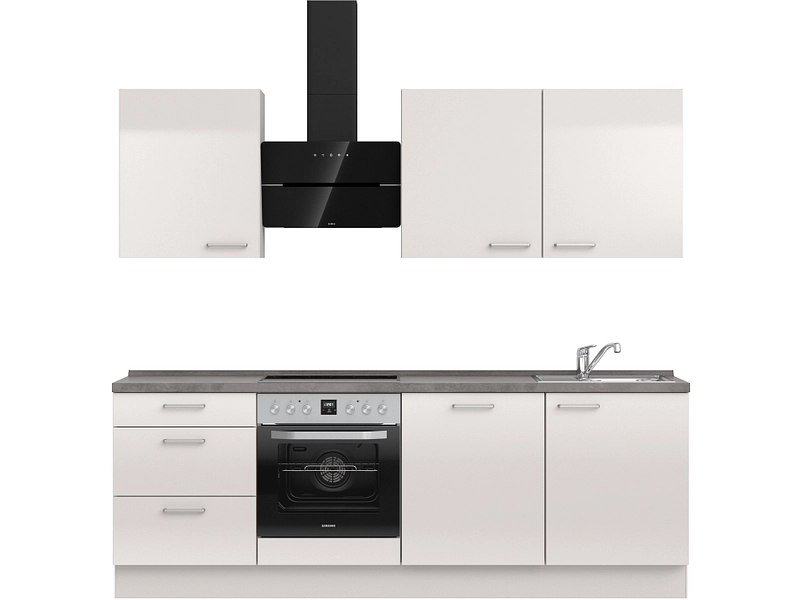 Komplette Küche MODUSET FLASH PREMIUM Seidengrau 60x240cm