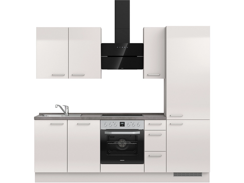 Komplette Küche MODUSET FLASH PREMIUM Seidengrau 60x240cm