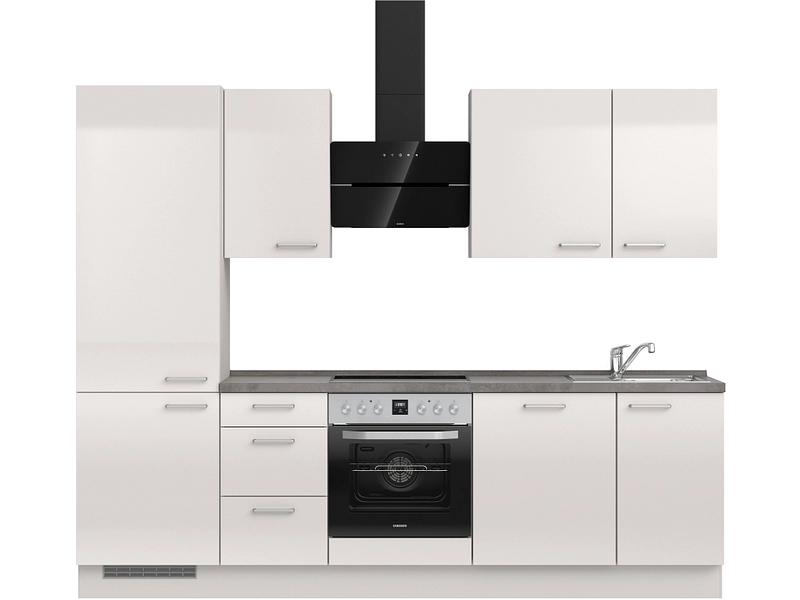 Komplette Küche MODUSET FLASH PREMIUM Seidengrau 60x270cm