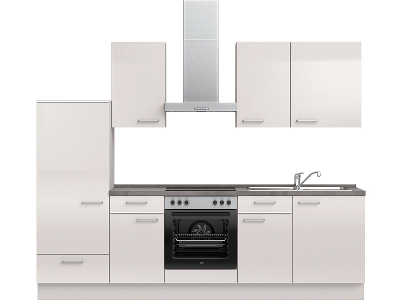 Komplette Küche MODUSET FLASH CLASSIC Seidengrau 60x270cm