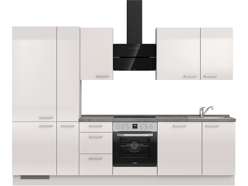 Komplette Küche MODUSET FLASH PREMIUM Seidengrau 60x300cm