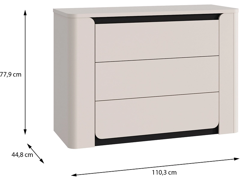 Kommode VODOL 3 Schubladen