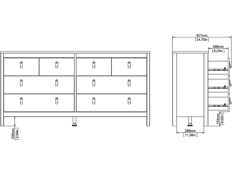 Commode MADRID 8 tiroirs Commode MADRID 8 tiroirs