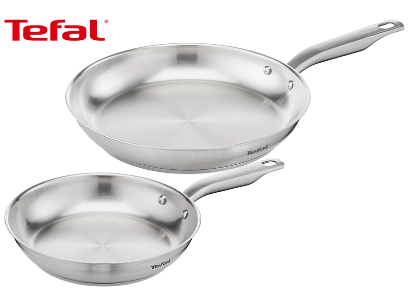 TEFAL Poêle DUO Ø28cm acier inoxydable argent
