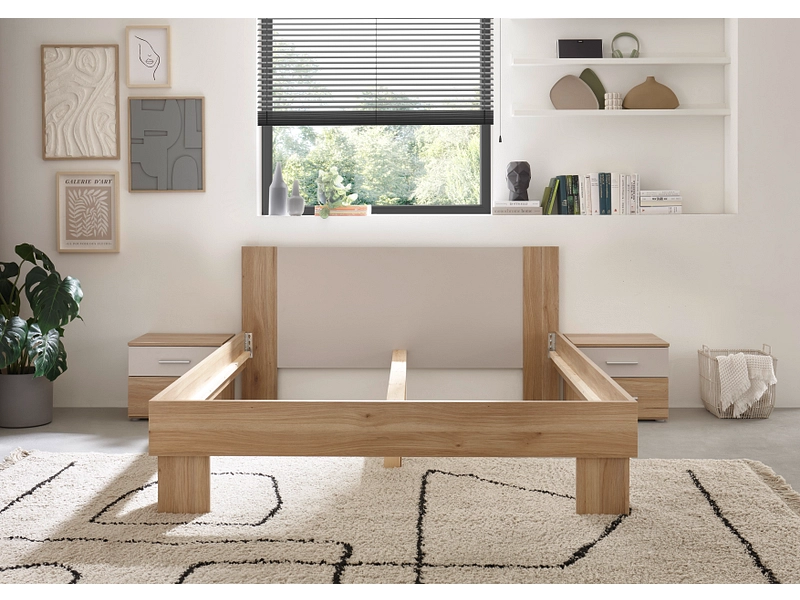 Set di letto con 2 comodini BIONA