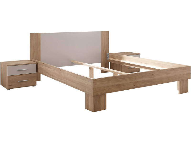 Set di letto con 2 comodini BIONA