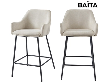 BAÏTA Set 2 tabourets de bar NILS