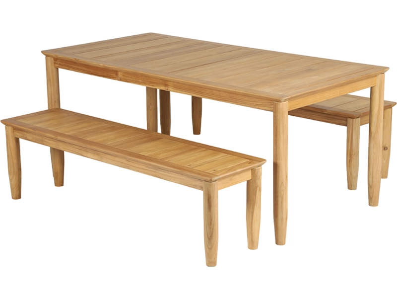 Gartenset mit Tisch und Bank SAFARI Massives Holz holz