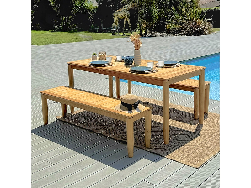Set table et banc de jardin SAFARI