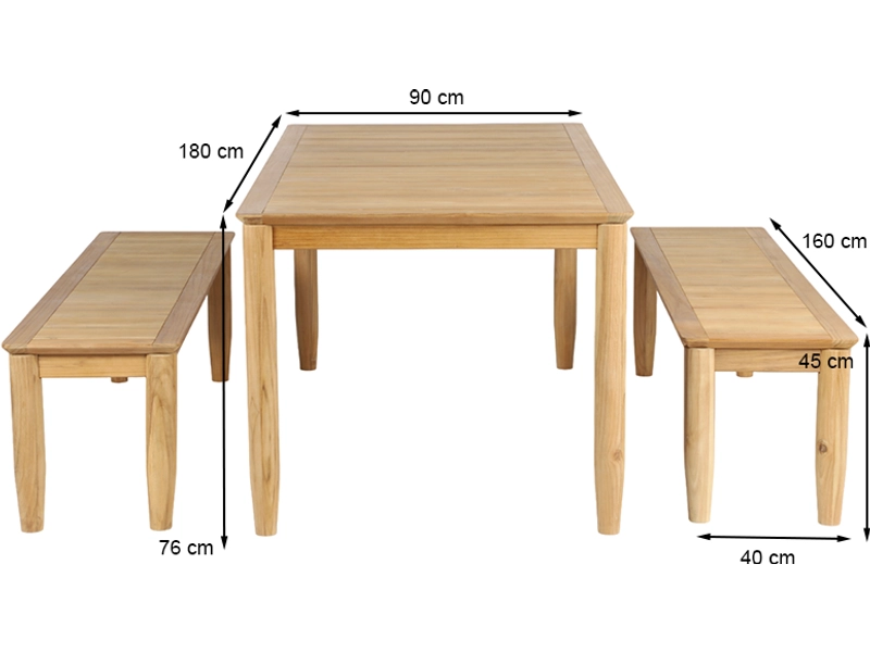 Set table et banc de jardin SAFARI
