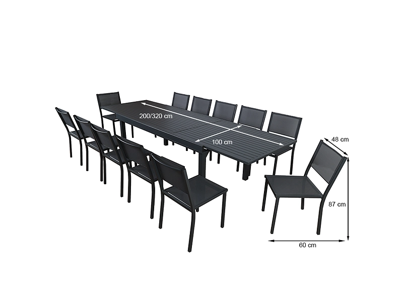 Set table et chaises de jardin DINA