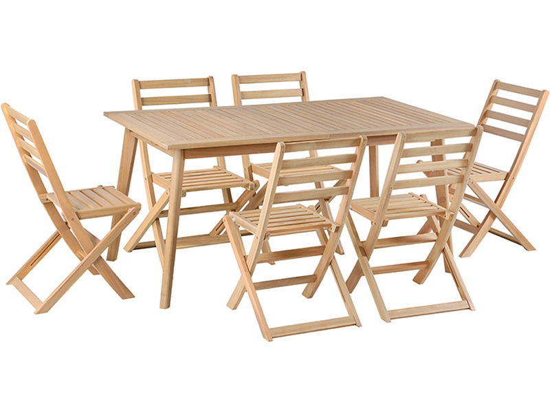 Set Gartentisch und Gartenstühle MOLA Massives Holz holz