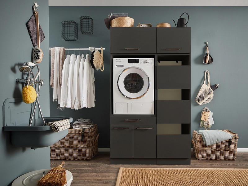 Armoire portes battantes MOSODA anthracite Armoire portes battantes MOSODA anthracite