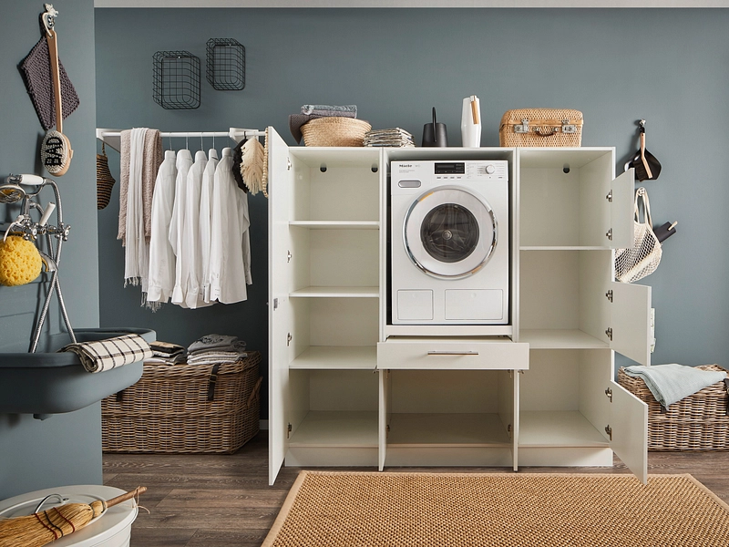 Armoire à linge MOSODA blanc Armoire à linge MOSODA blanc