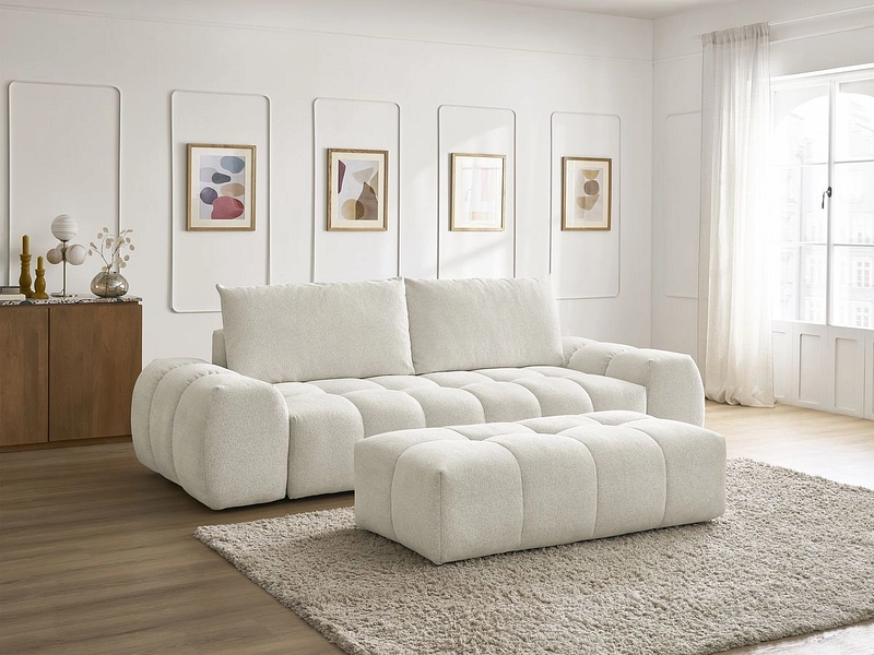 Canapé 3 places avec pouf BOBOCHIC EVEREST