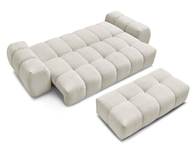 Canapé 3 places avec pouf BOBOCHIC EVEREST