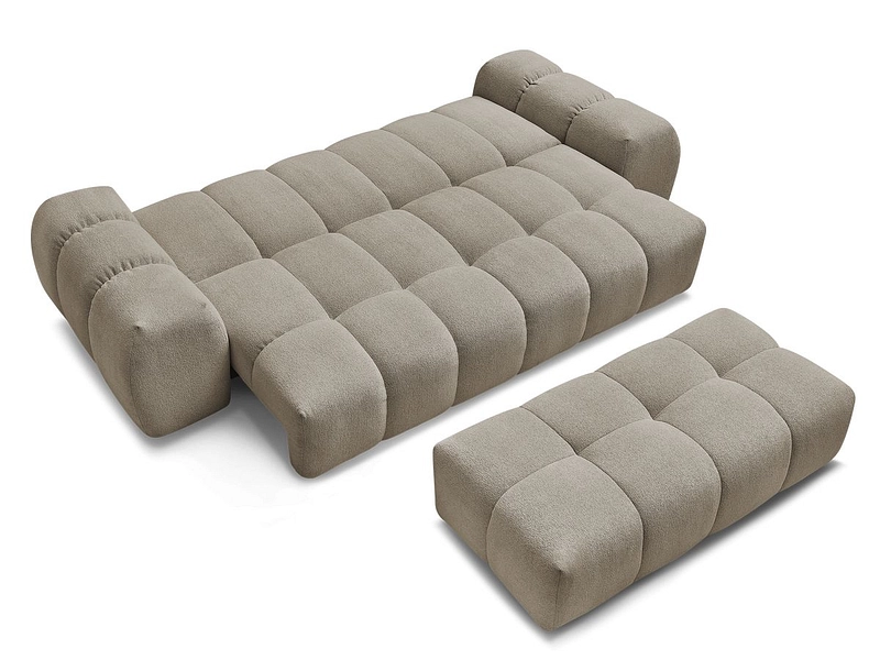 Canapé 3 places avec pouf BOBOCHIC EVEREST