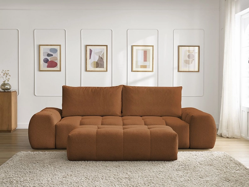 Canapé 3 places avec pouf BOBOCHIC EVEREST