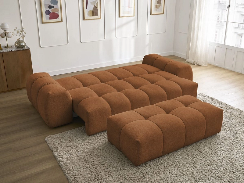 Canapé 3 places avec pouf BOBOCHIC EVEREST