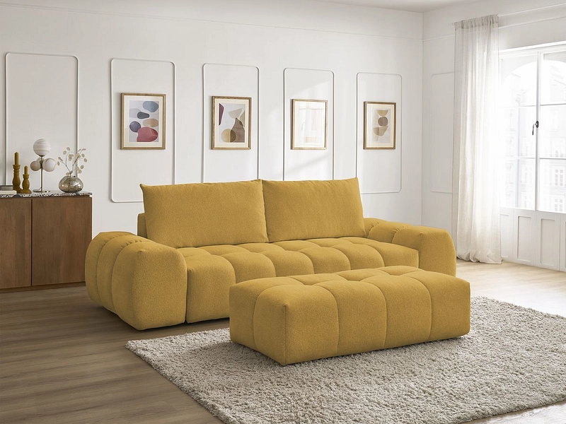 Canapé 3 places avec pouf BOBOCHIC EVEREST